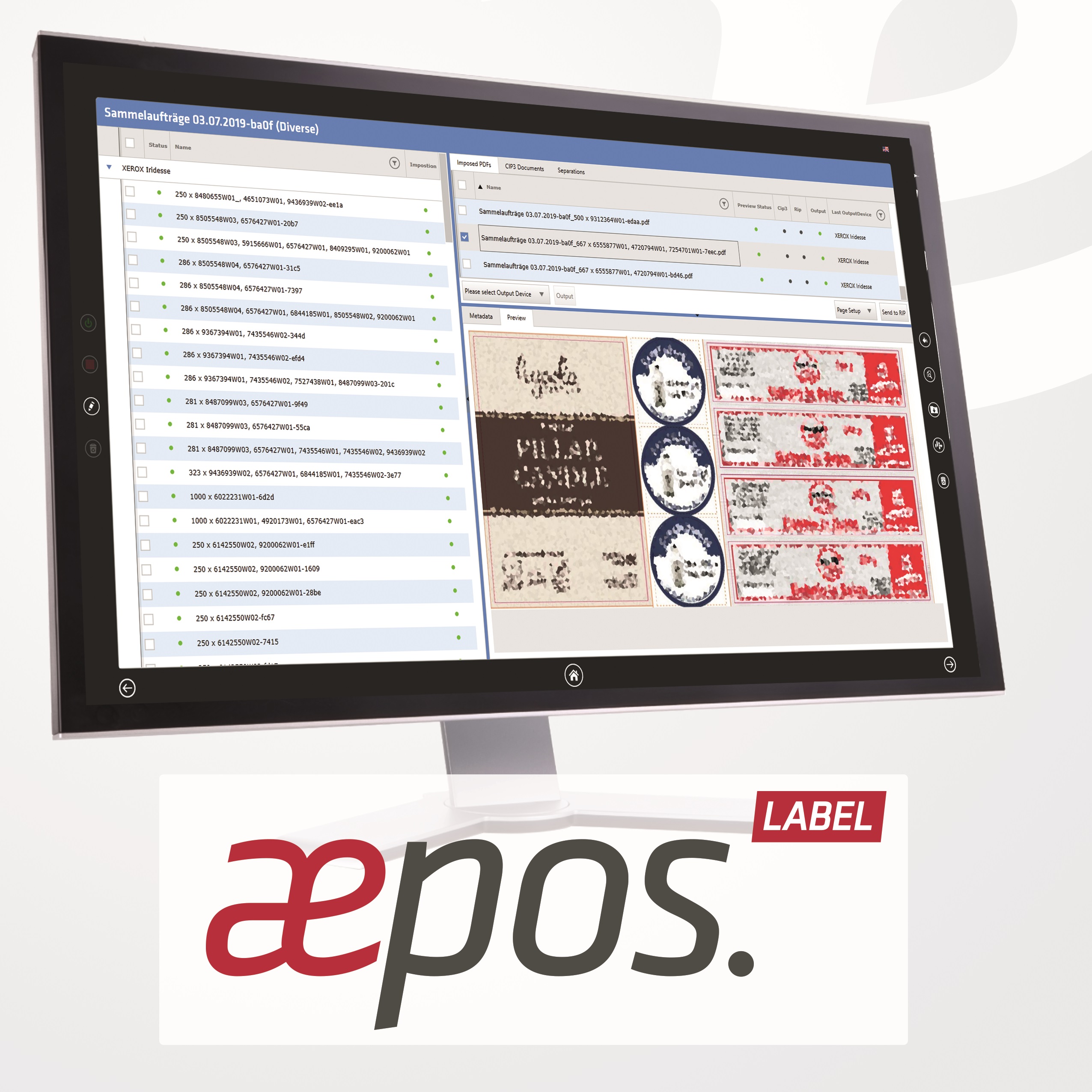 Lewald & Partner auf der LabelExpo 2019 - aepos Label Logo